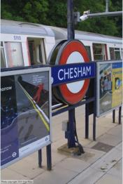 London Underground train at Chesham, Buckinghamshire
